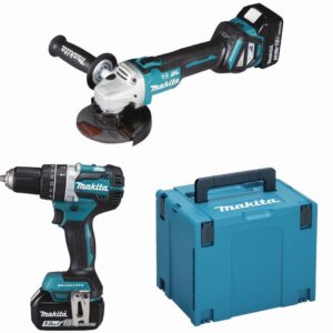 Makita DLX2272TJ 18V LXT 2 delige set: DGA513 Haakse slijper + DHP484 (Klop)boormachine 2 x 5.0Ah accu's