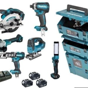 Makita DLX8100J | Combiset 18V | DDF484 + DTD153 + DGA504 + DHS660 + DJV182