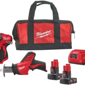 Milwaukee M12 BLPP2A-402B Accu-machineset 2-delig BLDDRC + HZ in tas | Incl. 2x 4,0Ah accu en lader